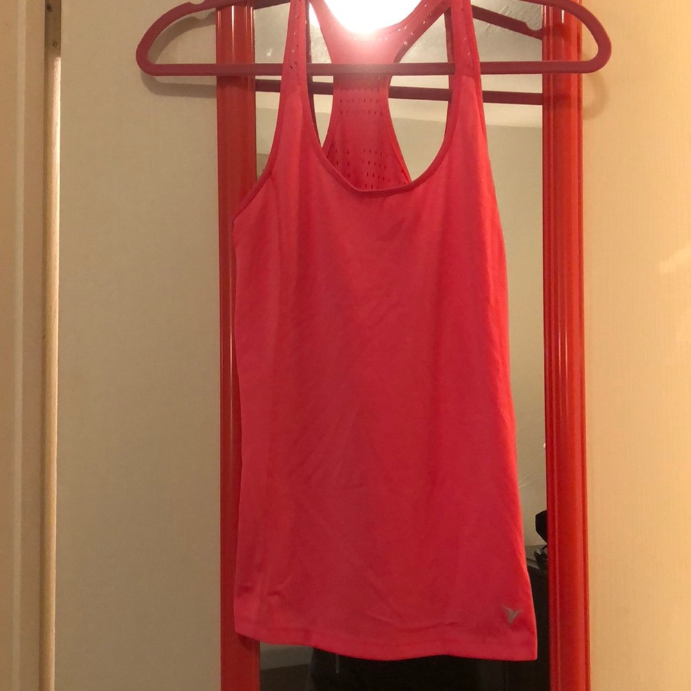 Pink old navy workout shirt. Mesh racer back.